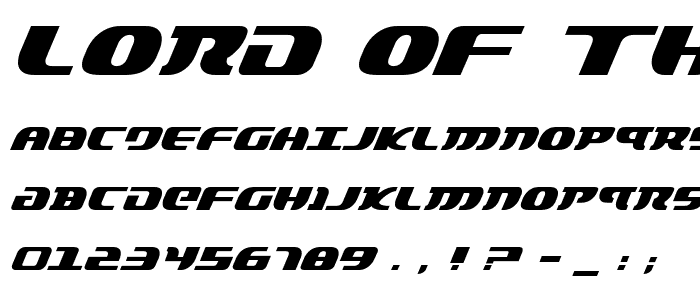 Lord of the Sith Italic font